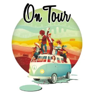 ¡Lanza los dados y dibuja tu ruta a través de Estados Unidos y Europa! Te vas de gira con tu grupo, pero gestionar todas las fechas de la gira puede ser complicado. En cada turno programarás conciertos en 2 estados/países para fechas diferentes hasta que llenes el mapa. Luego, dibujarás una ruta para comprobar cuántos estados/países podrás visitar en tu gira. Al principio, el mapa estará vacío y tendrás que anotar los números (que representan fechas) en cada turno. Lanzarás los dados para determinar qué números escribir y revelarás cartas para ver en qué regiones los puedes anotar. Parece fácil, pero ¡cuidado con no jugar en tu contra! on tour